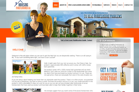 Housing Foreclosures Web Design Example big